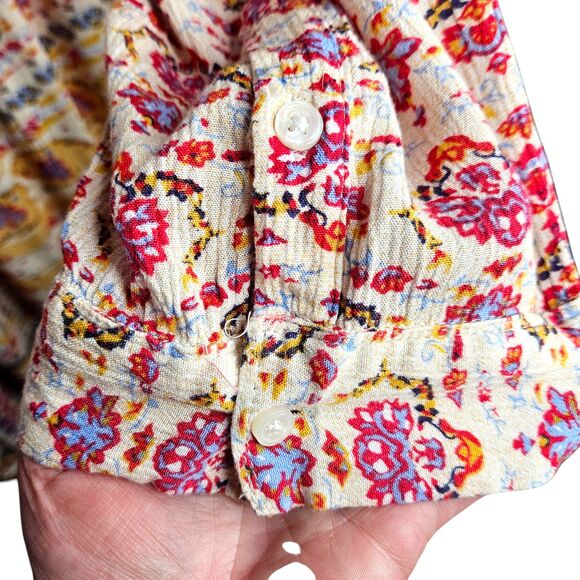 NINE WEST Womens Tunic Top XXL Multicolor Boho Popover Roll Tab Sleeves Hippie - Picture 6 of 7